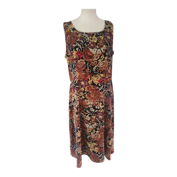 Studio 1 Sleeveless Floral Dress Size 14 | Fit & Flare Scoop Neck - Picture 1 of 11